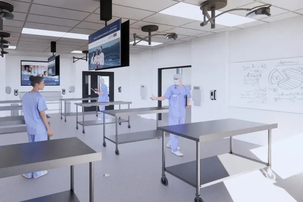 Rendering of the anatomy lab in the new Harold and Bibby Alfond Center for Health Sciences 